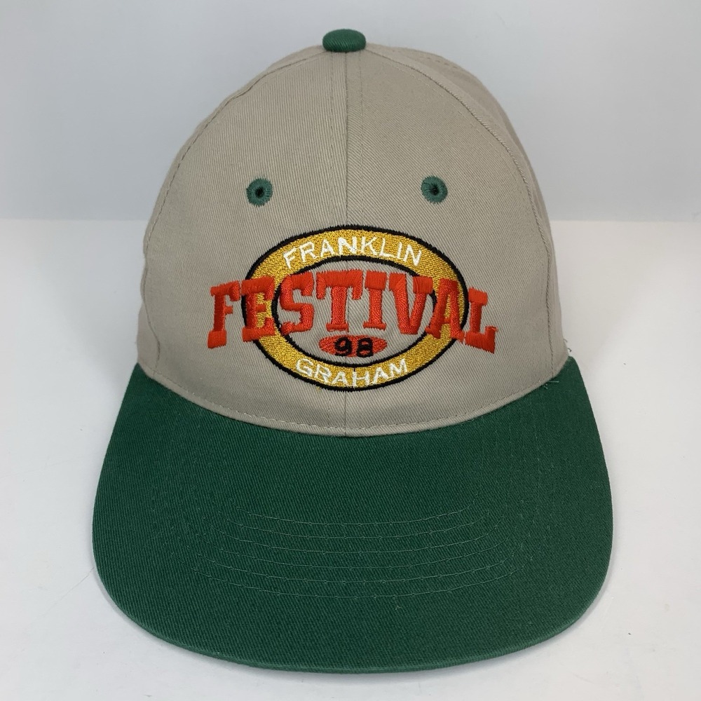 Franklin Graham Festival 1998 Hat SMALL Green Snapback Sportsman Baseball Cap